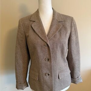 Talbots Taupe Herringbone Blazer
